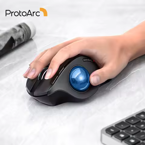 Souris trackball pouce — sans fil Bluetooth, multi-appareils, recharge USB-C