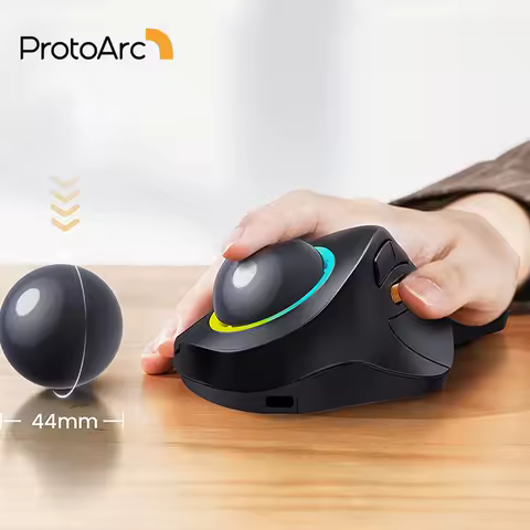 Souris trackball rétro-éclairée — rollerball ergonomique multi-appareils