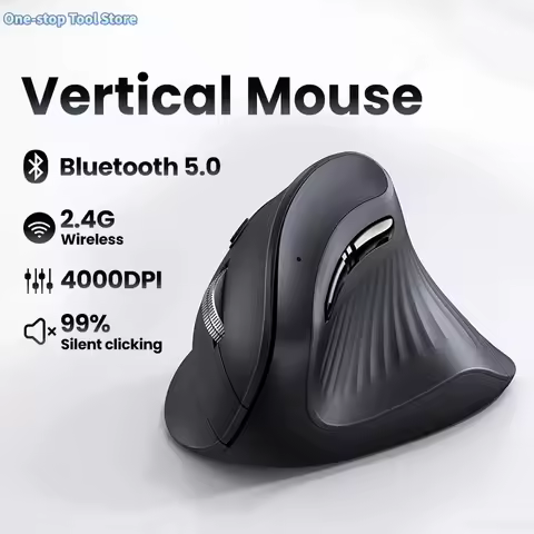 Souris sans fil Bluetooth 4000 DPI — 6 boutons silencieux, ergonomique courbée